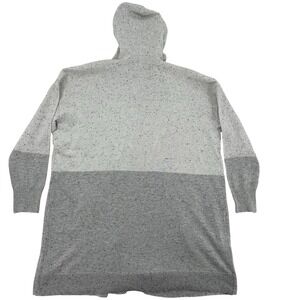 Chloe + Jasmine Gray Cardigan Hoodie Women Sz 1X Open Front Long Sleeves Pocket
